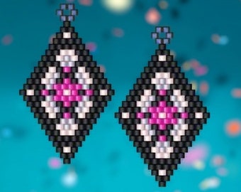 Nova - Beaded Brick Stitch Earring Pattern Chart PDF - Instant Download