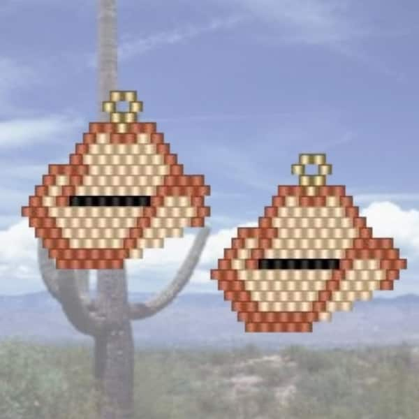 Cowboy Hat Western Brick Stitch Earrings - PDF  Instant Download