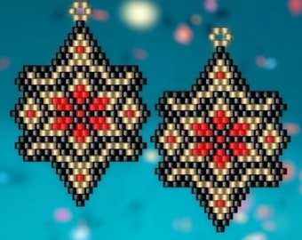 Celeste - Seed Bead Brick Stitch Earring Pattern Chart PDF - Instant Download