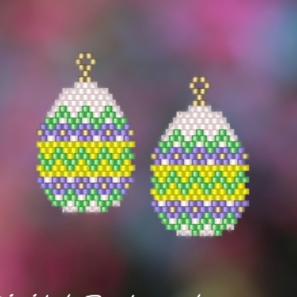 Easter Egg - Brick Stitch Earring Pattern Chart PDF - Instant Download