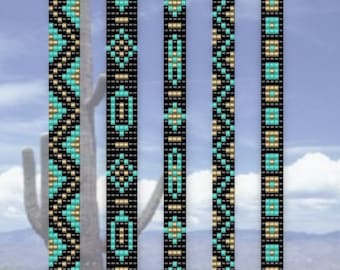 Fill Your Wrist - 5 Narrow Loom Seed Bead Bracelet Patterns PDF - Graph Chart Only - No Word Chart - Instant Download