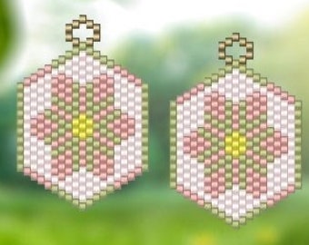 Patty - Peyote or Brick Stitch Earring/Pendant Pattern Chart PDF - Instant Download