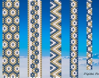 Fill Your Wrist - 5 Even Count Peyote Bracelet Patterns PDF  3 Colors - Graph Chart Only - No Word Chart - No Instructions -Instant Download