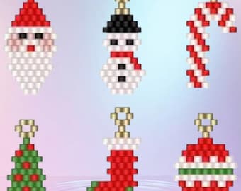 Christmas Beaded Earring Pattern: Brick Stitch PDF (Instant Download)