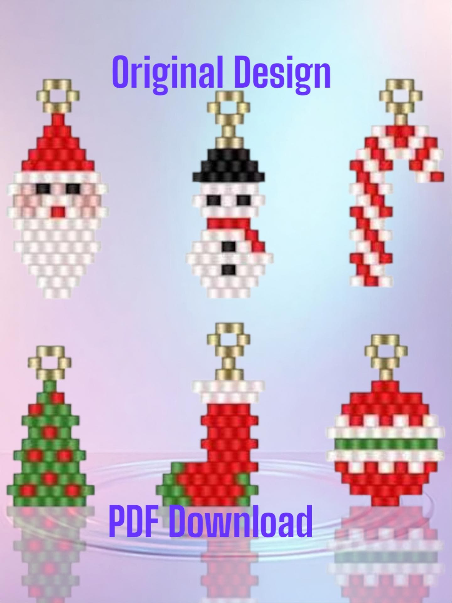 Pony Beads Christmas Ornaments Made With Beads Christmas Pony Beads  Singapore, image size:1440x1920