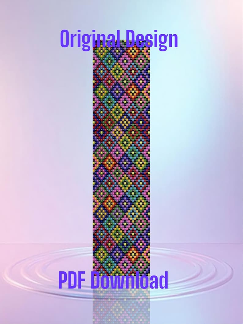 Grandma Squares kraal weefgetouw zaad kraal armband patroon grafiek pdf – direct downloaden afbeelding 2