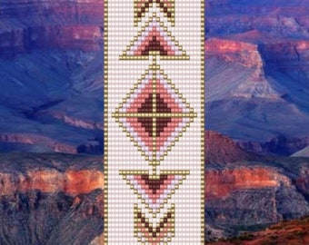 Breaking Arrow - Loom or Square Stitch  Seed Bead Bracelet Pattern Chart PDF - Instant Download