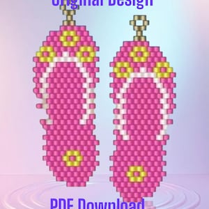 Flip Flops Brick Stitch Earring Pattern: Beaded Jewelry PDF (Instant Download)