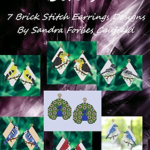Bundle Birds - 7 Earring Pattern Charts PDF - Instant Download - Seed bead, Bead weaving Bundle