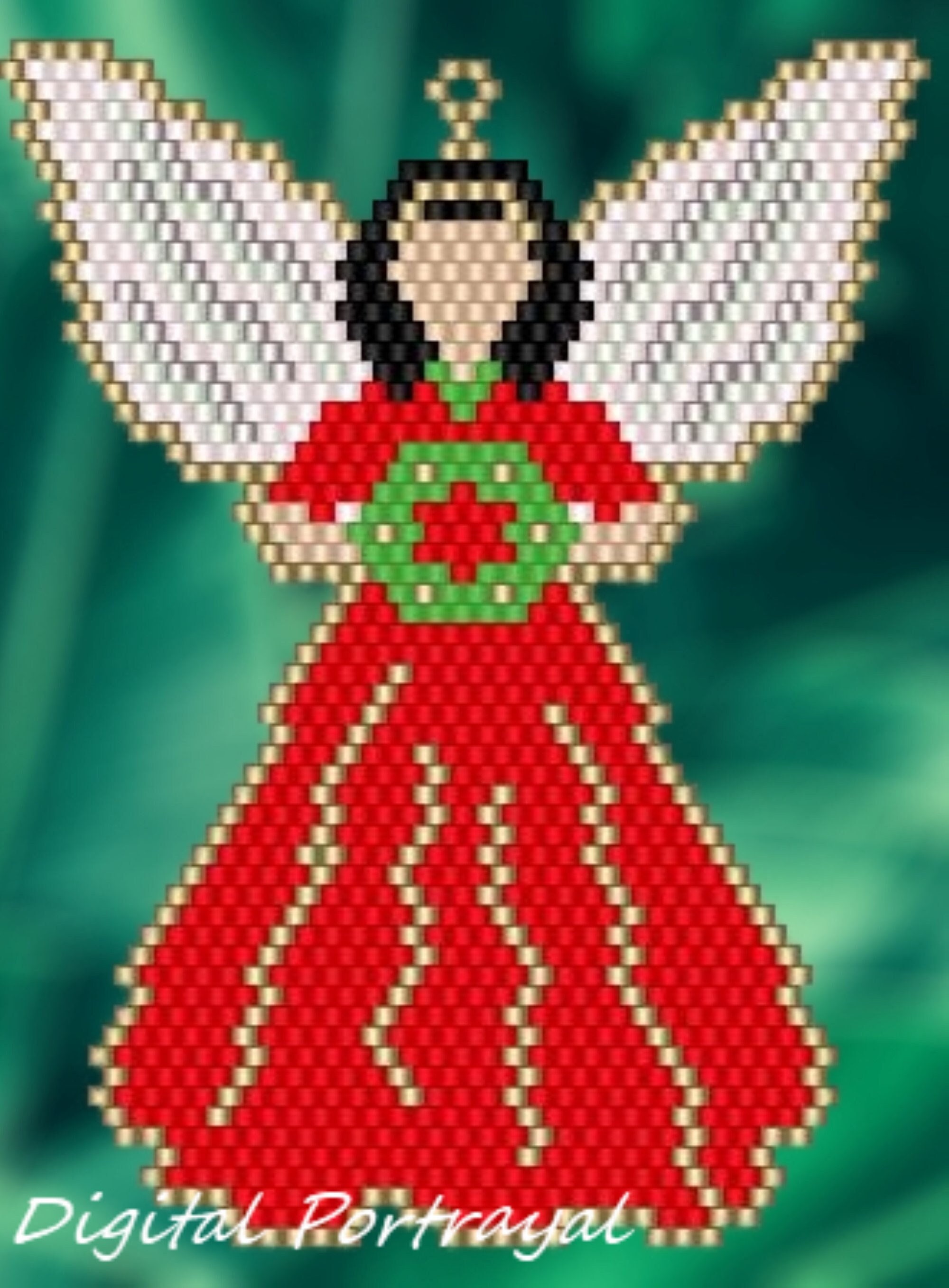 Christmas Angel Beaded Ornament Pattern Chart PDF Instant Download Etsy UK