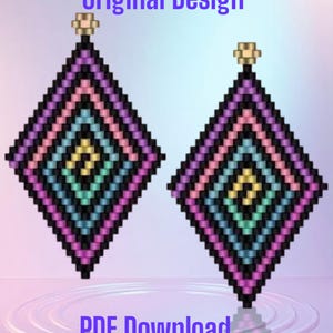 Galvanized Spiral Brick Stitch Earring PDF - Instant Download  Seed bead, Bead weaving