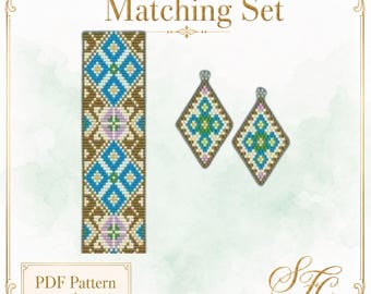 Western Loom Bracelet & Brick Stitch Earring Patterns (PDF Download)