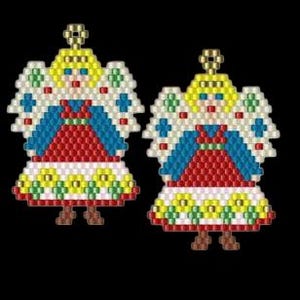 Beaded Angel Earrings Pattern: Folk Art Brick Stitch (PDF Download) image 3