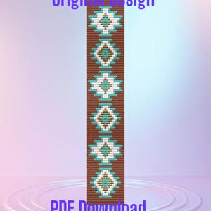 Navajo Wrist Band Loom Seed Bead  Bracelet Pattern Chart PDF - Instant Download