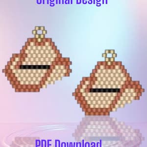 Cowboy Hat Western Brick Stitch Earrings - PDF  Instant Download  Seed bead, Bead weaving