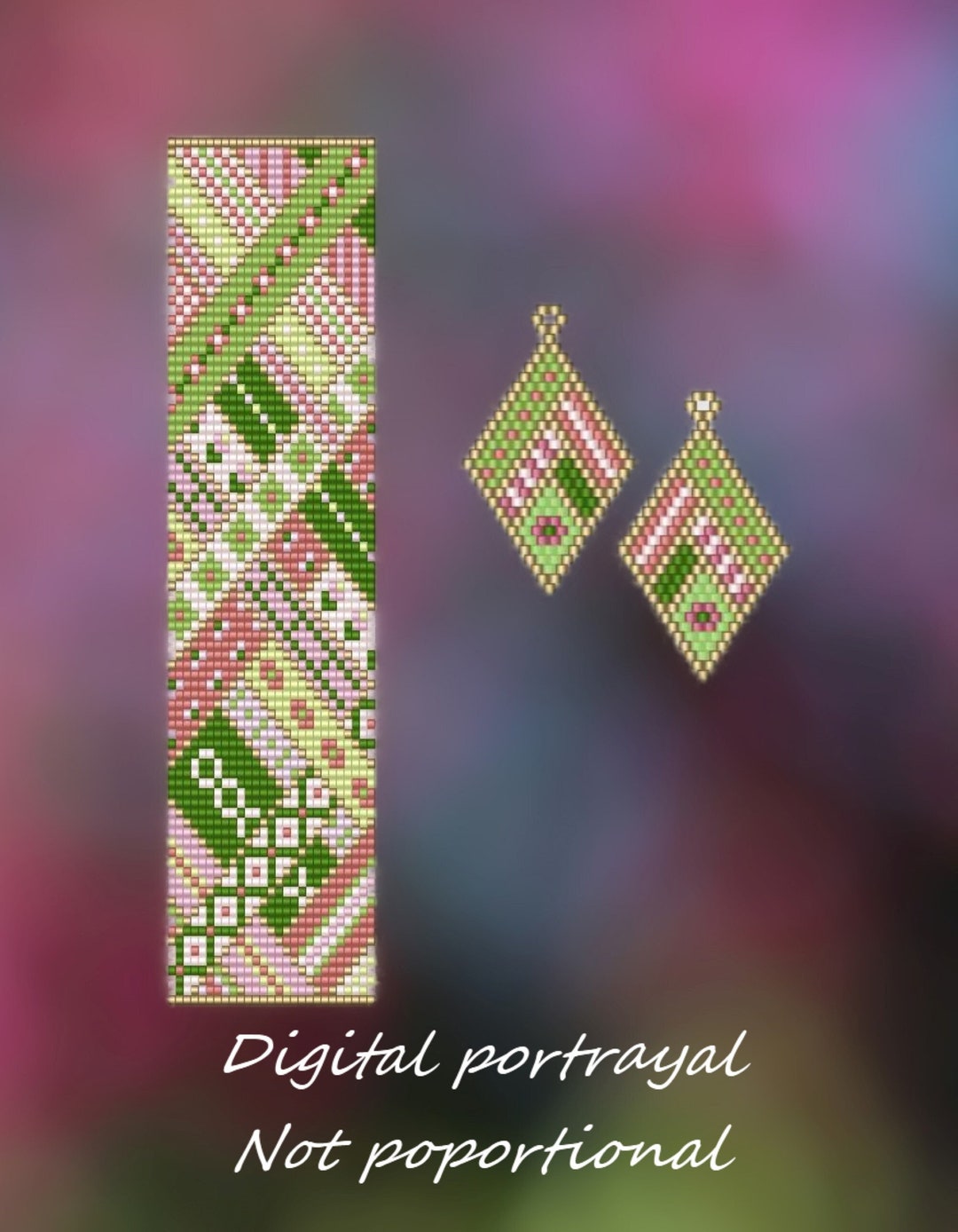 Patchwork Ribbons - Loom Bracelet and Brick Stitch Earring Patterns ...