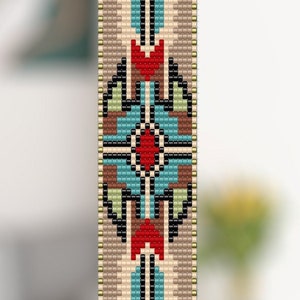 Sedona Western Loom Seed Bead Bracelet Pattern Chart PDF Instant Download image 1
