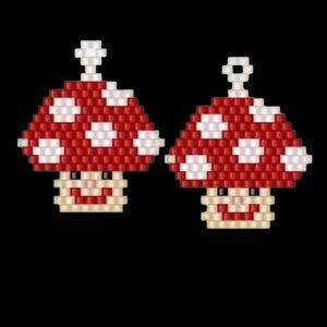 Patrón de pendientes de setas con punto ladrillo – PDF de tejido de cuentas (descarga instantánea) Patrón + PDF con conceptos básicos del punto ladrillo imagen 4