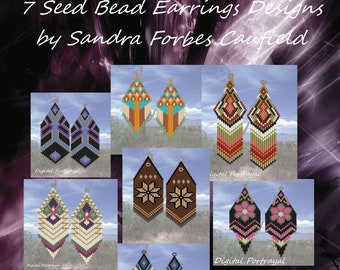 Western Fringe - 7 Earring Pattern Charts  PDF - Instant Download - No Word Charts