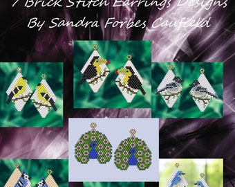 Birds - 7 Earring Pattern Charts PDF - Instant Download - No Word Charts