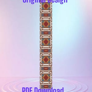 Navajo Blanket - Loom Seed Bead  Bracelet Pattern Chart PDF - Instant Download