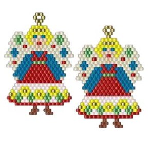 Beaded Angel Earrings Pattern: Folk Art Brick Stitch (PDF Download) image 4