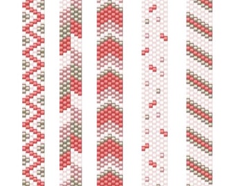 Fill Your Wrist - 5 Narrow Peyote Bracelet Patterns PDF - Graph Chart Only - No Word Chart - Instant Download