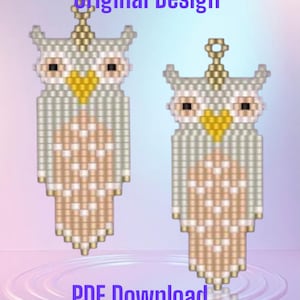 Fransen Eule - Brick Stich und Fransen Ohrring Muster Tabelle PDF - Instant Download