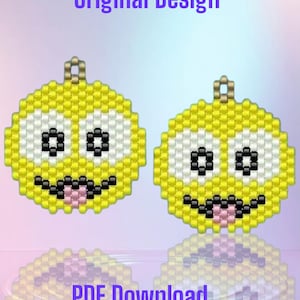 Raspberry Emoji Brick Stitch Earring Pattern: Beaded PDF (Instant Download)