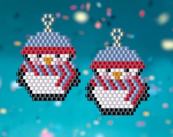 Chilly Little Penguin - Brick Stitch Earring/Pendant Pattern Chart PDF - Instant Download