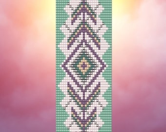 Prescot Turquoise - Western Style Seed Bead  Bracelet Pattern Chart PDF - Instant Download