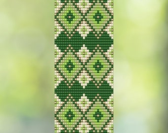 I Love Green Bead Loom Seed Bead  Bracelet Pattern Chart PDF - Instant Download