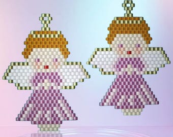 Little Angel - Brick Stitch Earring Pattern Chart PDF - Instant Download  Seed bead, Bead weaving