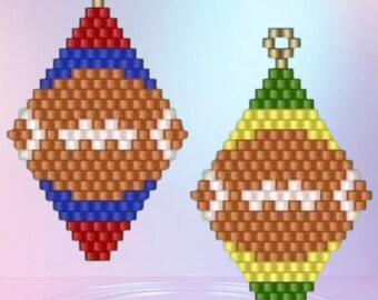 Football Fan Brick Stitch Earring and Basic Instructions PDF - Instant Download  Seed bead, Bead weaving