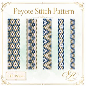 Fill Your Wrist - 5 Even Count Peyote Bracelet Patterns PDF  3 Colors - Graph Chart Only - No Word Chart - No Instructions -Instant Download