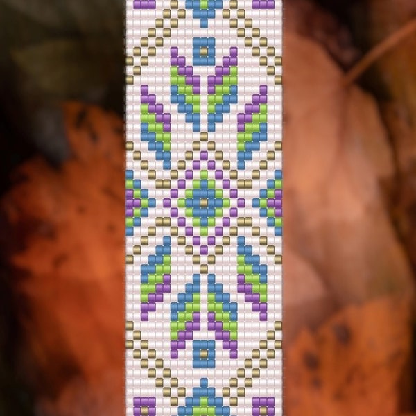 Tucson - Loom Bracelet Seed Bead  Pattern Chart PDF - Instant Download