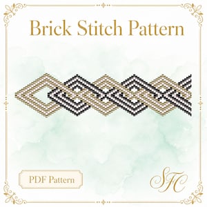 Diamant Kette Brick Stich Perlenarmband Muster Tabelle PDF - Instant Download