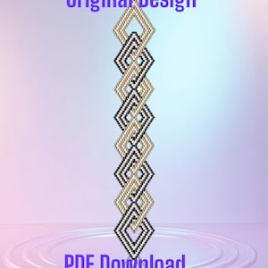 Diamond Chain Brick Stitch Seed Bead  Bracelet Pattern Chart PDF - Instant Download