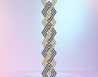 Diamond Chain Brick Stitch Seed Bead  Bracelet Pattern Chart PDF - Instant Download