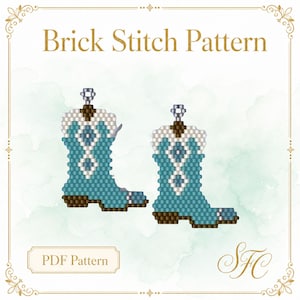 Cowboy Boot Western Earrings DIY Pattern (PDF Download) Pattern + Brick Stitch Basics PDF