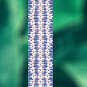 Blue Lace  Seed Bead Loom Bracelet Pattern Chart PDF - Instant Download
