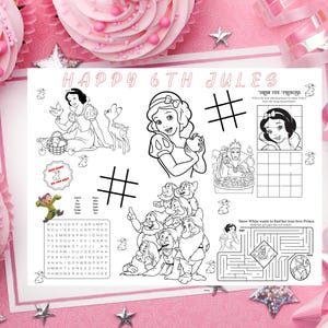 Prinzessin Aktivität Bogen | Personalisierte Geburtstag Malseite (Digitaler Download)