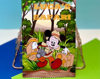 Personalized Mickey Safari Chip Bags, Birthday Party Favors