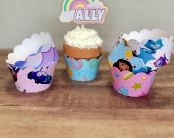 Custom Gabby's Dollhouse Cupcake Wrappers, Party Favors (Set of 12)