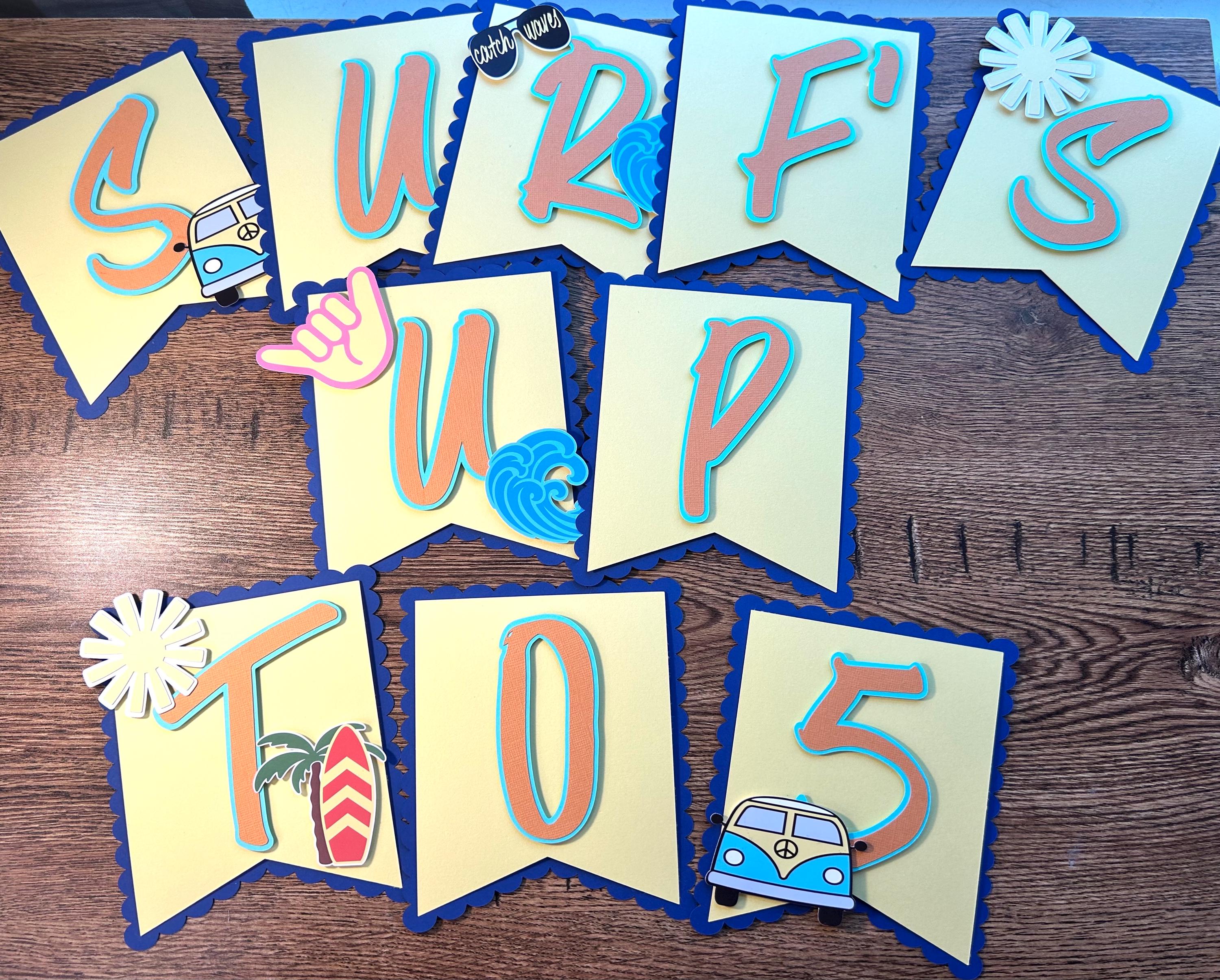 Surfs up Birthday Banner/ Custom Birthday Banner/surfs up Party Favors ...