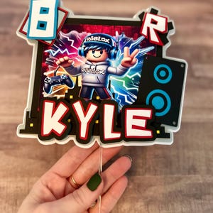 Roblox Cake Topper/Roblox Personalized Cake Topper/Roblox Birthday Party/Roblox Theme Birthday Cake Topper