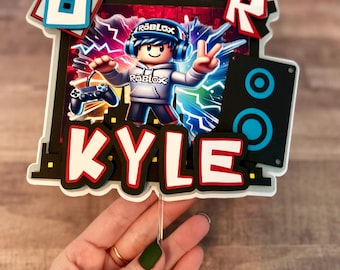 Personalized Roblox Cake Topper, Custom Birthday Party Decor