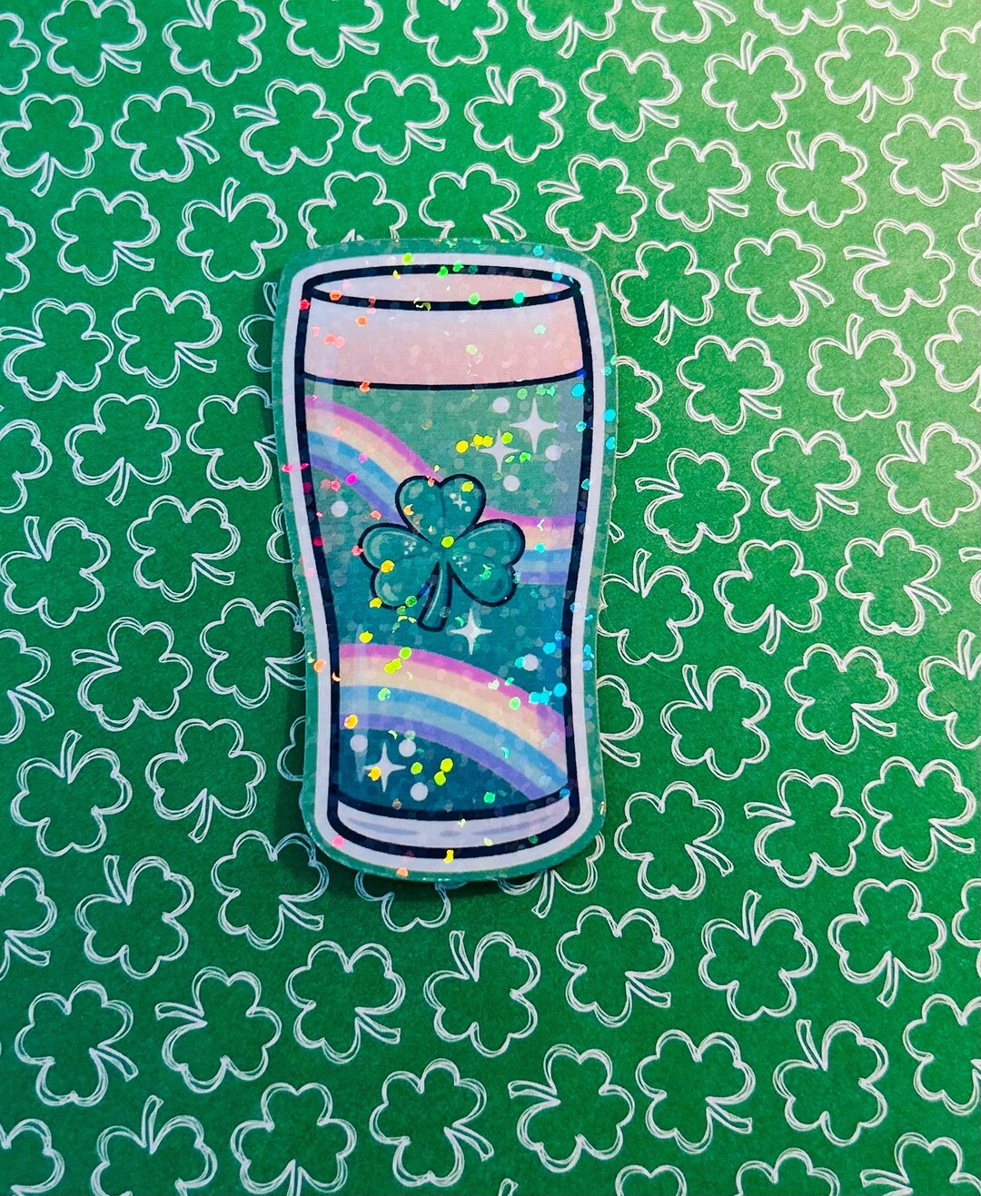Beer Glass Holographic Sticker, St Patricks Day Decoration - Etsy