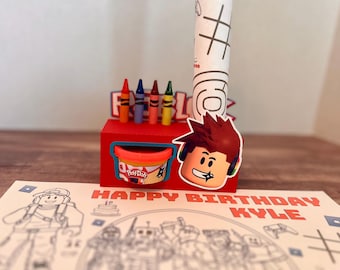 Roblox Activity Box, Custom Party Favors: Play-Doh, Crayons