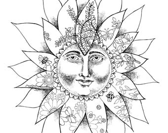 Coloring Page Sun Flower